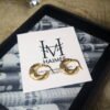 tarnish free gold plated grooved crescent hoop earrings