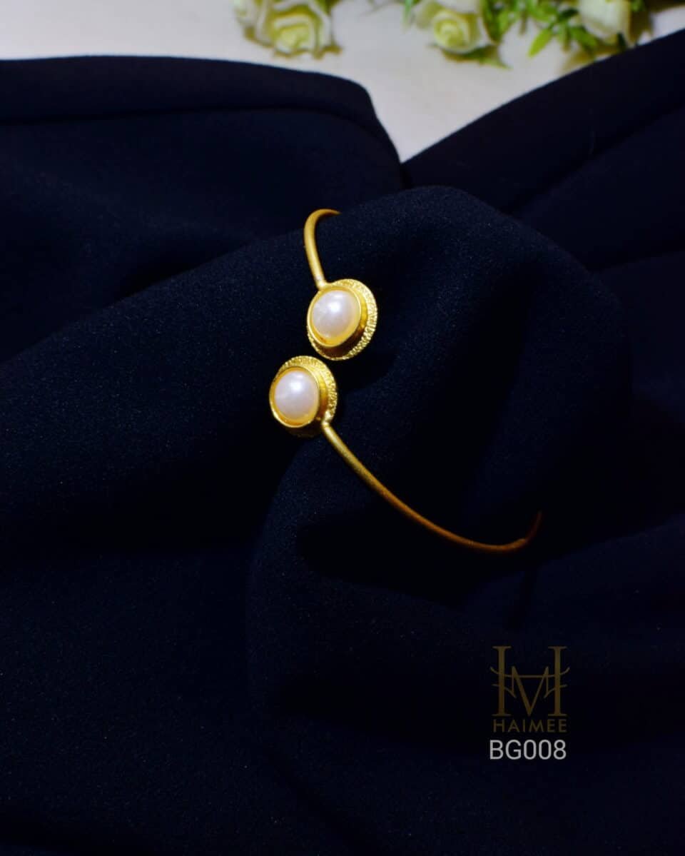 Buy Online Elegant Gold Plated Pearl Adjustable Cuff Bracelet