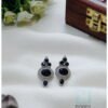 daily wear silver Oxidized studs with black monalisa stones. Indian traditional design