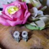 daily wear silver oxydised stud with monalisa stones. Traditional design