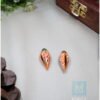 Hand painted meenakari work earrings, shankh shape, sea shell shape silver oxydised orange earrings