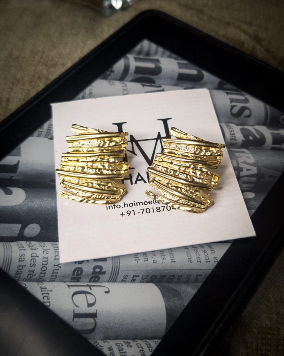 Anti Tarnish Layered Wave Earrings - Gold Plated Buy Online