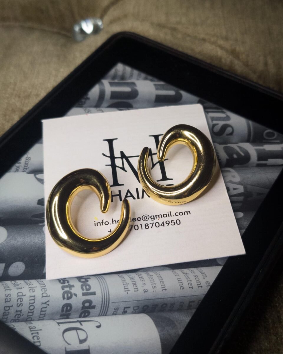 Anti Tarnish Infinity Loop Earrings | Gold Plated Minimalist Statement Pieces