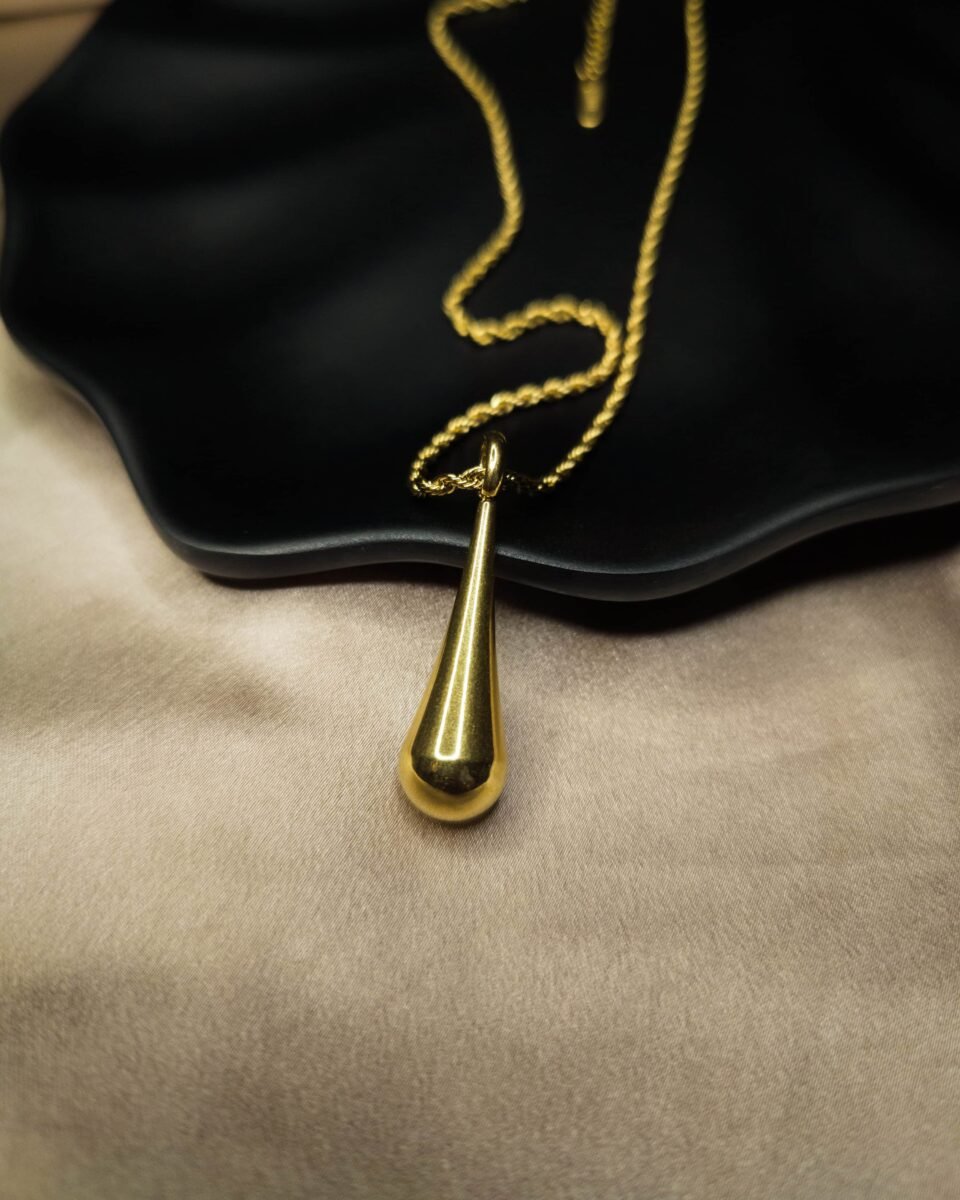 Minimalist Long drop Anti Tarnish Gold Plated Pendant Necklace – Brilliance