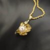 Discover this unique cultured pearl shell pendant necklace from Haimee. Crafted from hypoallergenic and water resistant anti tarnish gold plated stainless steel, it's perfect for modern special events