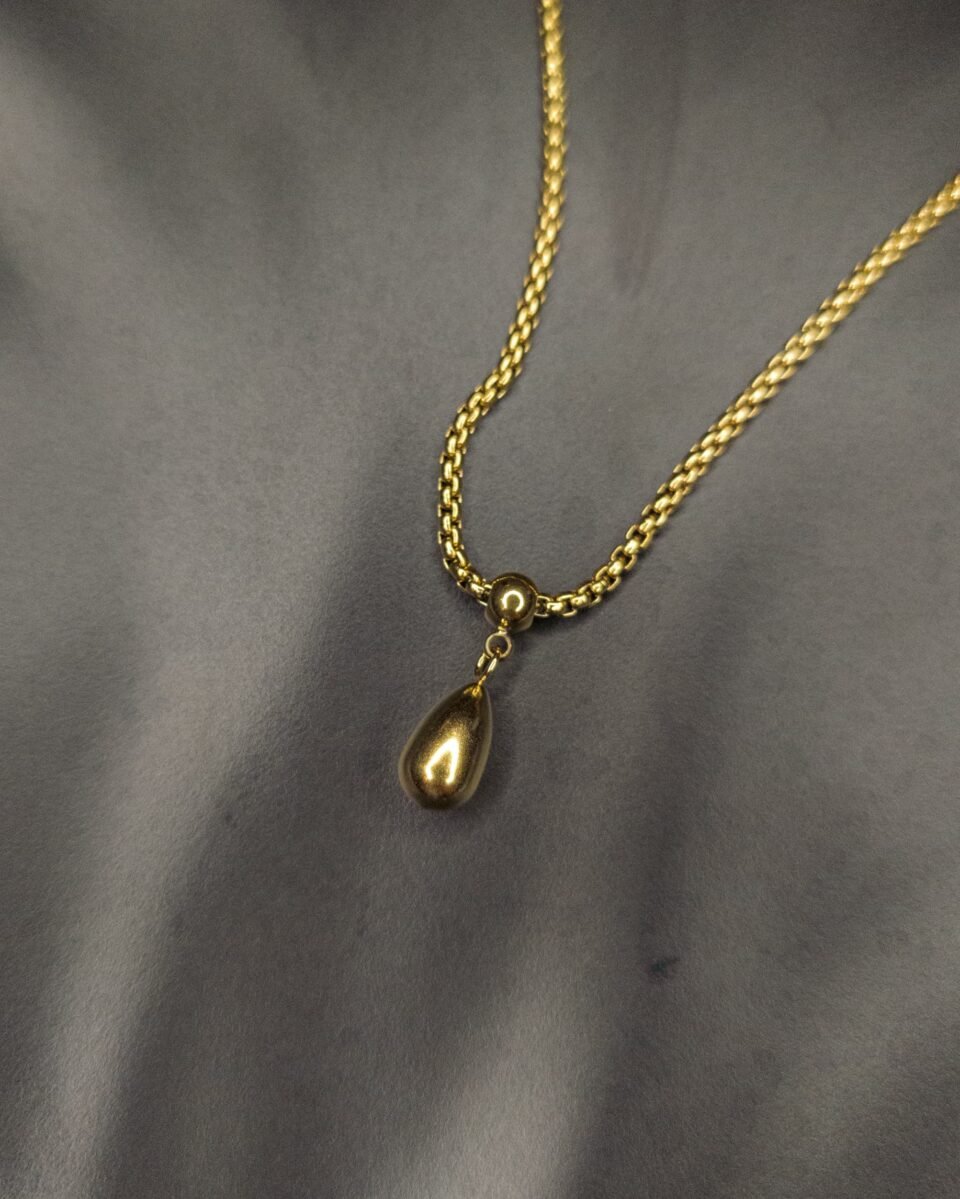 Premium Gold Plated Anti Tarnish Stainless Steel Drop Pendant Necklace