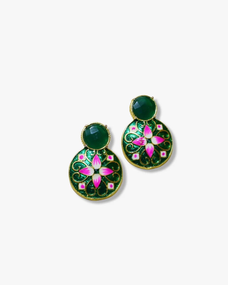 Hand-Painted Meenakari Art Earrings