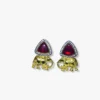 gold plated brass studs with monalisa stone