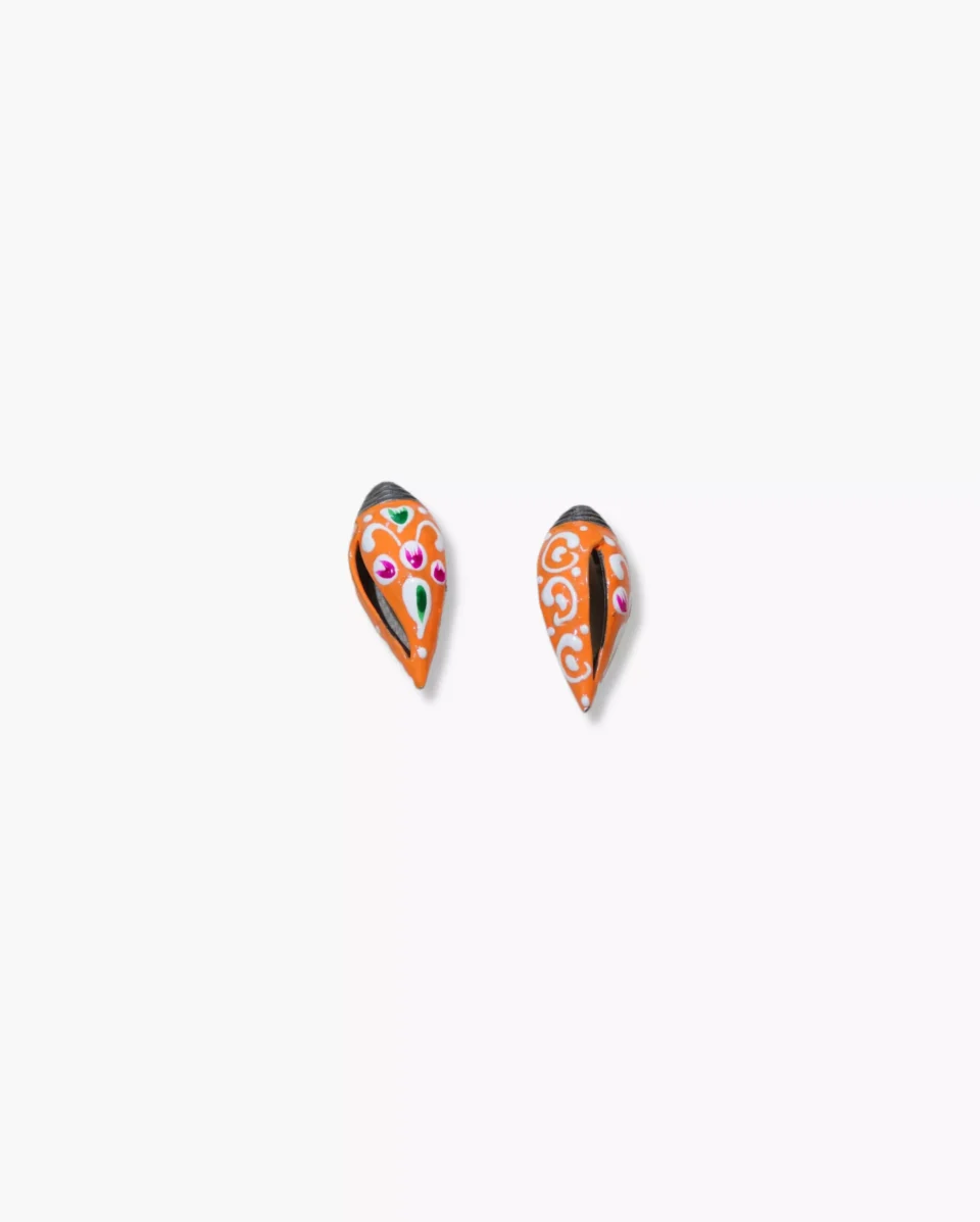 Handcrafted Meenakari Art Sea Shell Earrings | Traditional Indian Jewellery