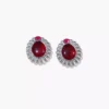 SILVER OXYDISED EARRINGS WITH RUBY MONALISA STONE
