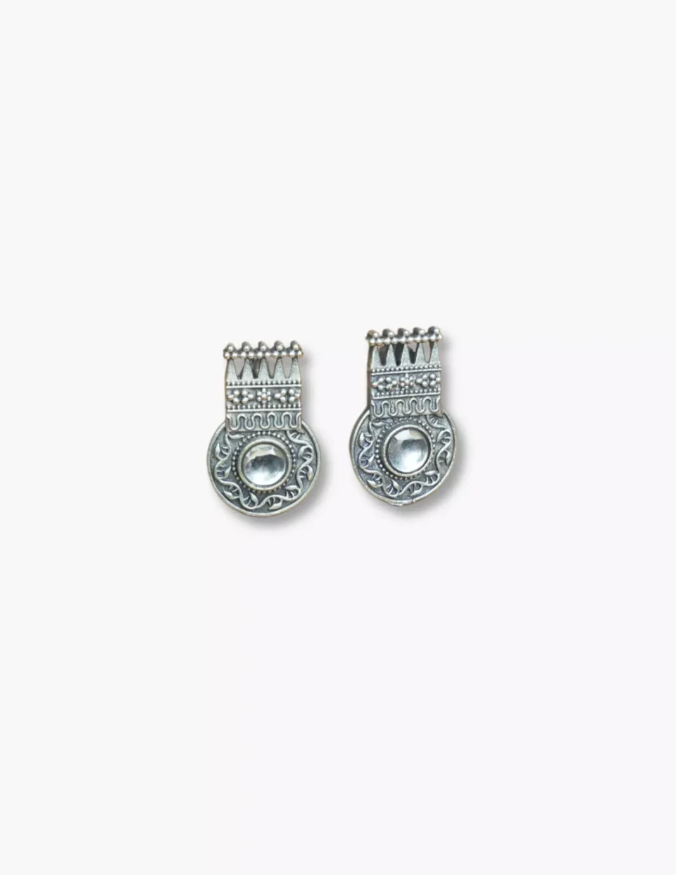 Vintage Oxidized Silver Tribal Earrings