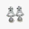 SILVER OXYDISED LONG JHUMKA EARRINGS