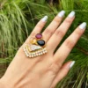 STONE RING ON HAND